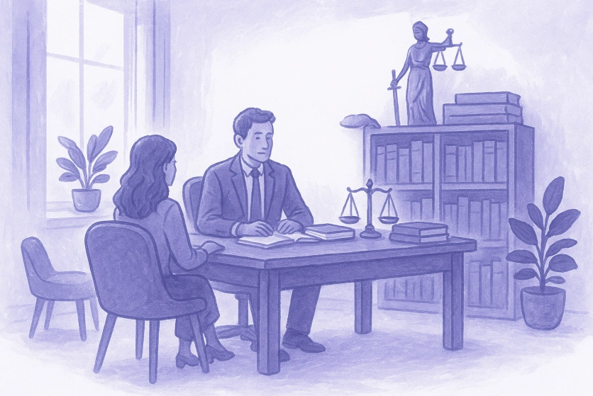 Modern business law office illustration